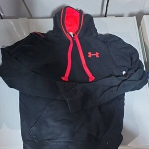 Under Armour Girls Black Hoodie with Red Accents
